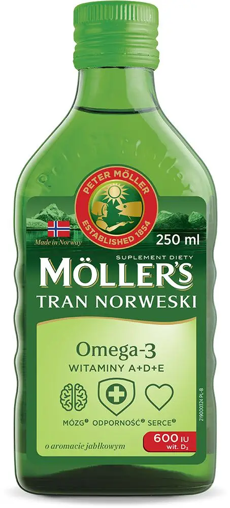 Mollers Tran Norweski o aromacie jabłkowym 250 ml - 1 - Apteka HIT