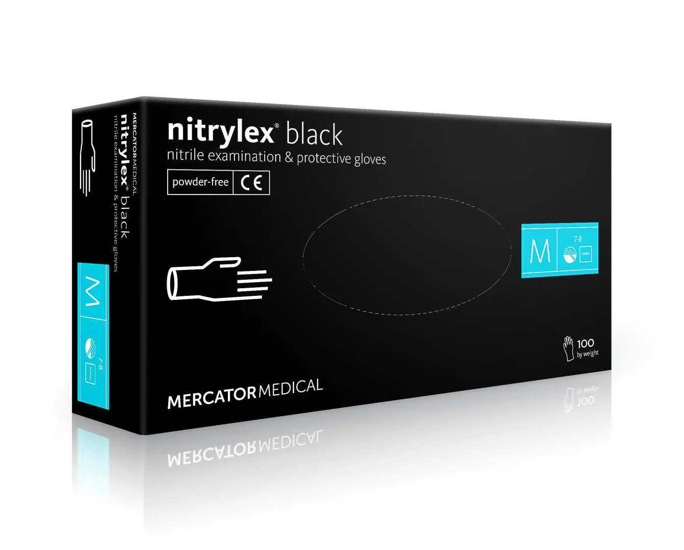 MercatorMedical Nitrylex black rękawice diagnostyczne i ochronne M 100 szt. - 1 - Apteka HIT