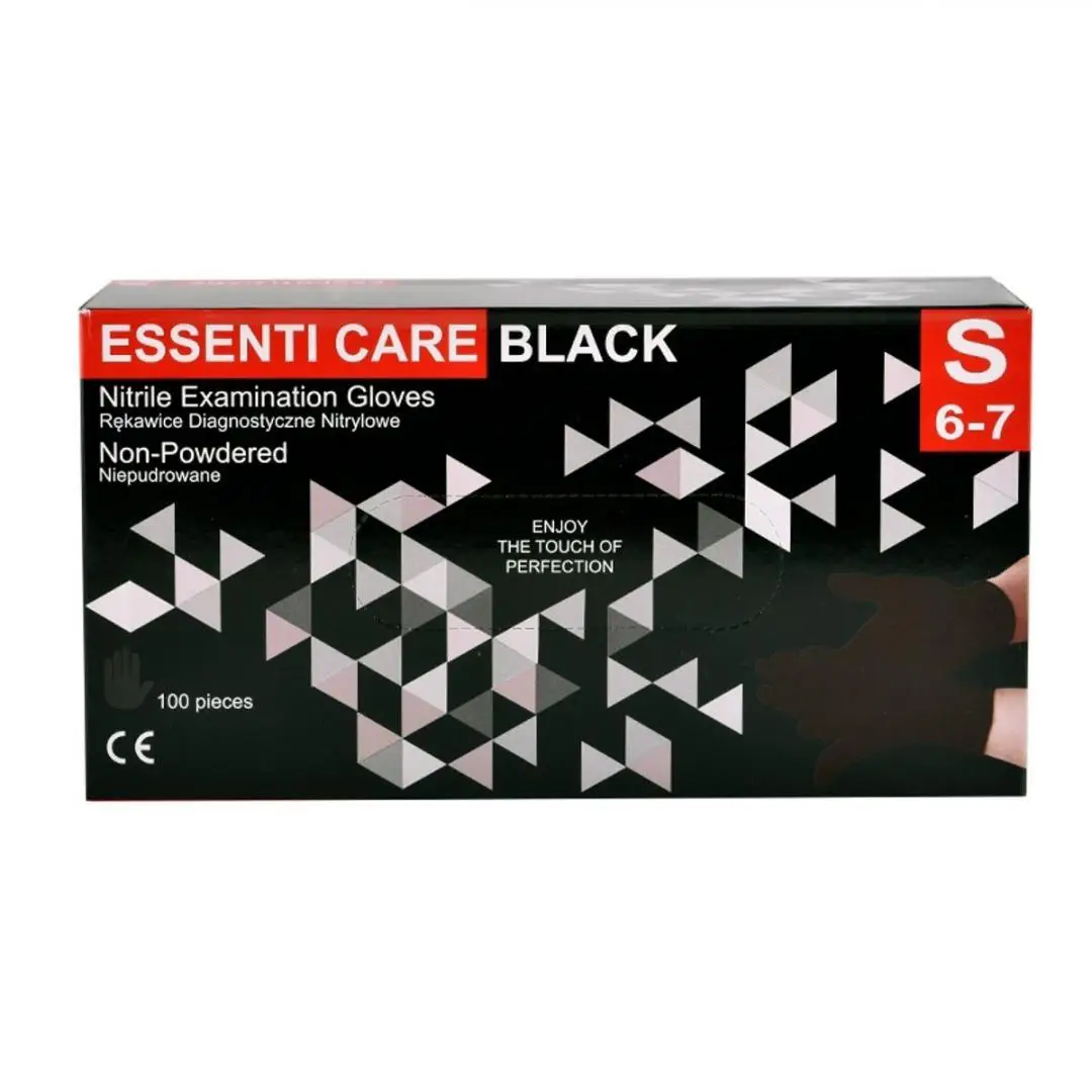 Essenti Care Black Rękawice nitrylowe czarne S 100 szt. - 1 - Apteka HIT