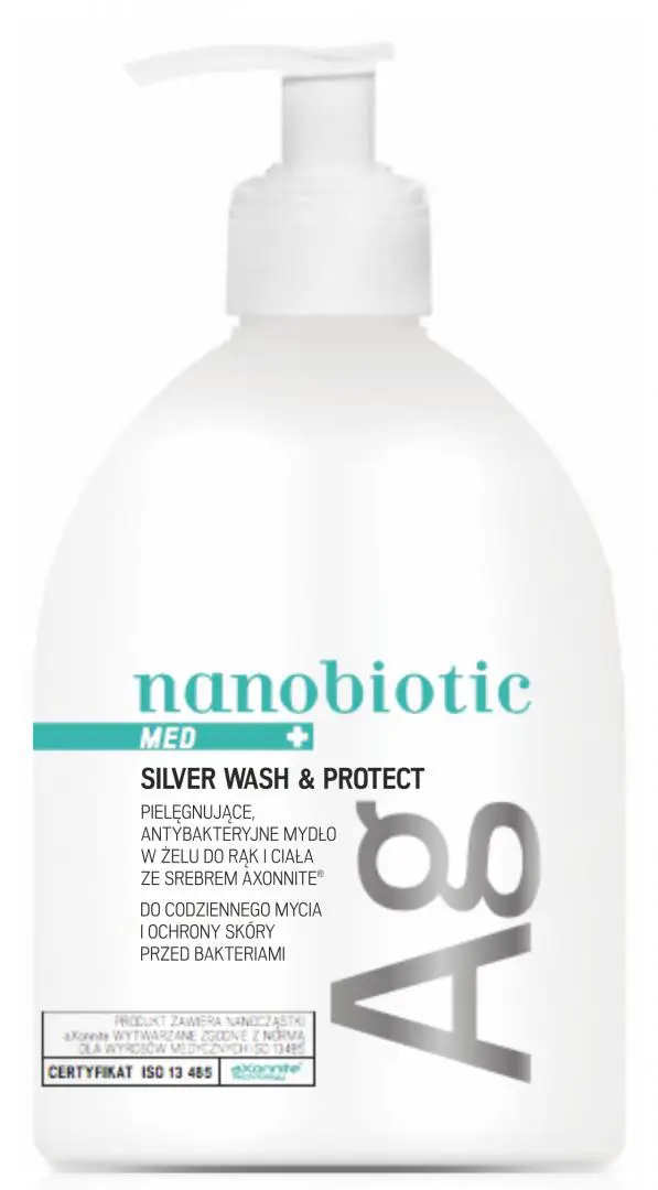 Nanobiotic Med Silver Wash & Protect Mydło z nanosrebrem antybakteryjne 500 ml - 1 - Apteka HIT
