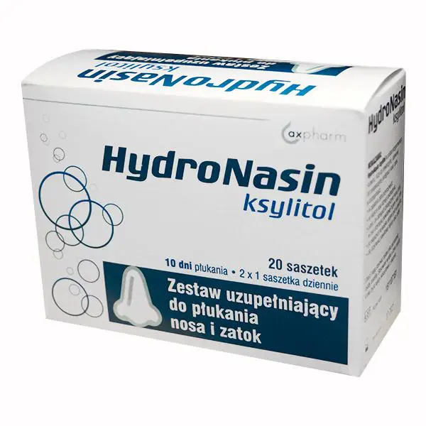 HydroNasin ksylitol zestaw uzupełniający 20sasz. - 1 - Apteka HIT
