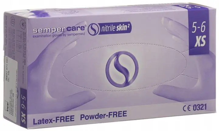 Rękawice nitrylowe bezpudrowe Sempercare nitrile skin2 rozm. XS 200 szt. - 1 - Apteka HIT