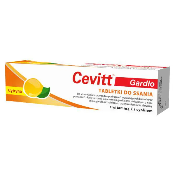 Cevitt Gardło smak cytrynowy 20 pastylek do ssania - 1 - Apteka HIT