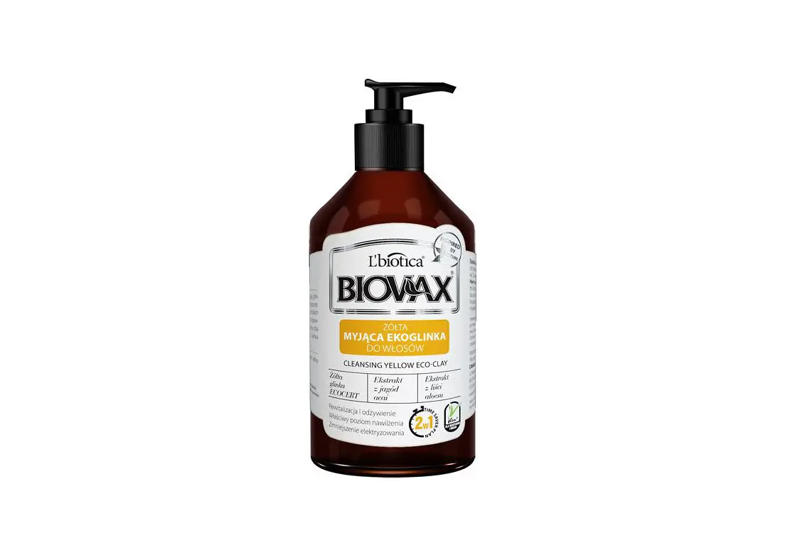 LBiotica Biovax Żółta myjąca ekoglinka do włosów 200 ml - 1 - Apteka HIT