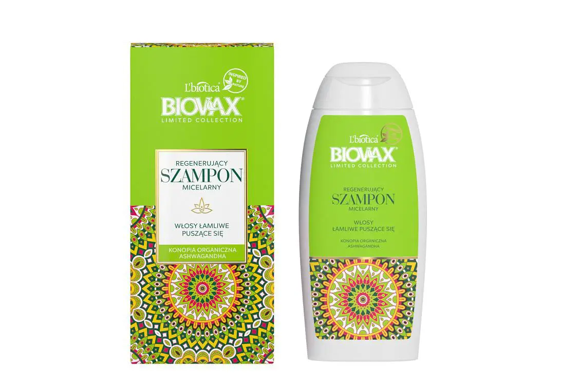 LBiotica Biovax Konopia organiczna i Ashwagandha szampon micelarny 200 ml - 1 - Apteka HIT