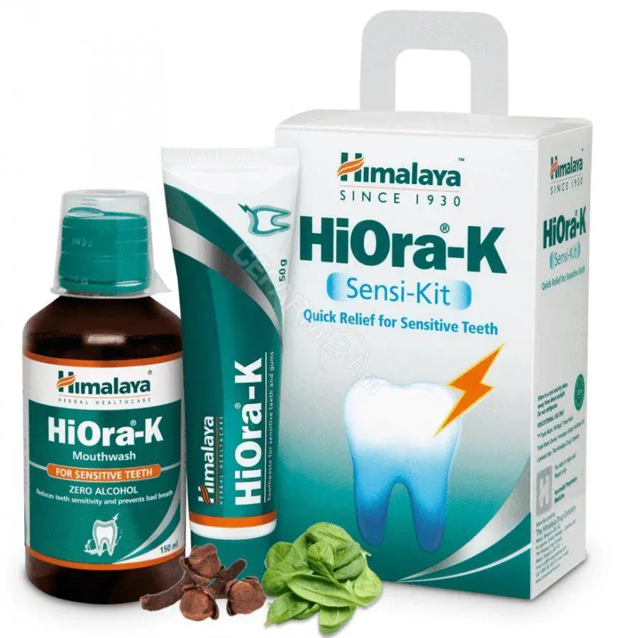 Himalaya Hiora-K Sensi-Kit Pasta do zębów 50 g + Płyn do płukania jamy ustnej 150 ml - 1 - Apteka HIT