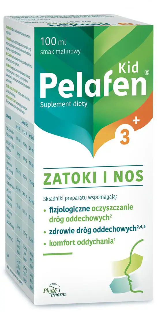 Pelafen Kid 3+ zatoki i nos smak malinowy 100 ml - 1 - Apteka HIT