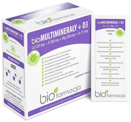 bio Multiminerały + D3 28 sasz. Bio Farmacja - 1 - Apteka HIT