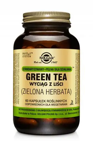 Solgar Green Tea (Zielona Herbata) wyciąg z liści 60 kapsułek - 1 - Apteka HIT