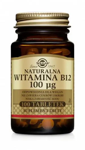 Solgar Naturalna witamina B12 100 μg 100 tabletek - 1 - Apteka HIT