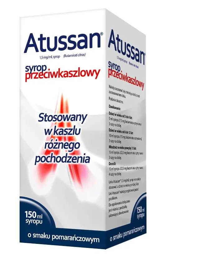 Atussan 15 mg/ml syrop o smaku pomarańczowym 150 ml - 1 - Apteka HIT