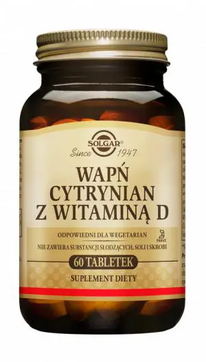 Solgar Wapń cytrynian z witaminą D 60 tabletek - 1 - Apteka HIT