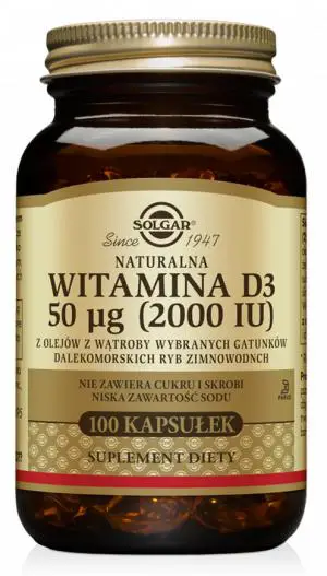 Solgar Naturalna witamina D3 50 µg 2000 IU 100 kapsułek - 1 - Apteka HIT