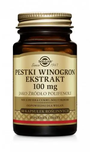 Solgar Pestki z winogron ekstrakt 100 mg 30 kapsułek - 1 - Apteka HIT