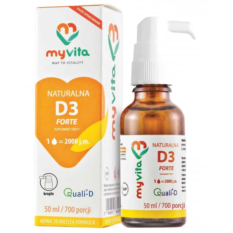 MyVita Naturalna witamina D3 Forte 2000 IU krople 50 ml - 1 - Apteka HIT