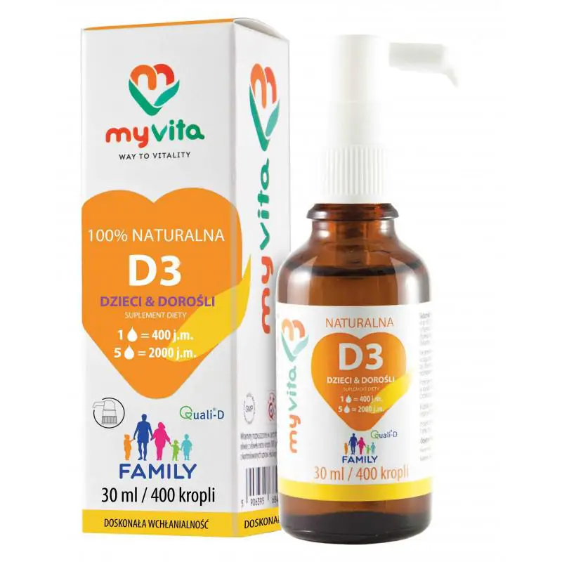 MyVita Naturalna witamina D3 Family krople dla dzieci i dorosłych 30 ml - 1 - Apteka HIT