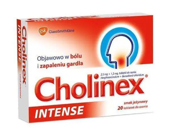 Cholinex Intense o smaku jeżynowym 20 pastylek do ssania - 1 - Apteka HIT