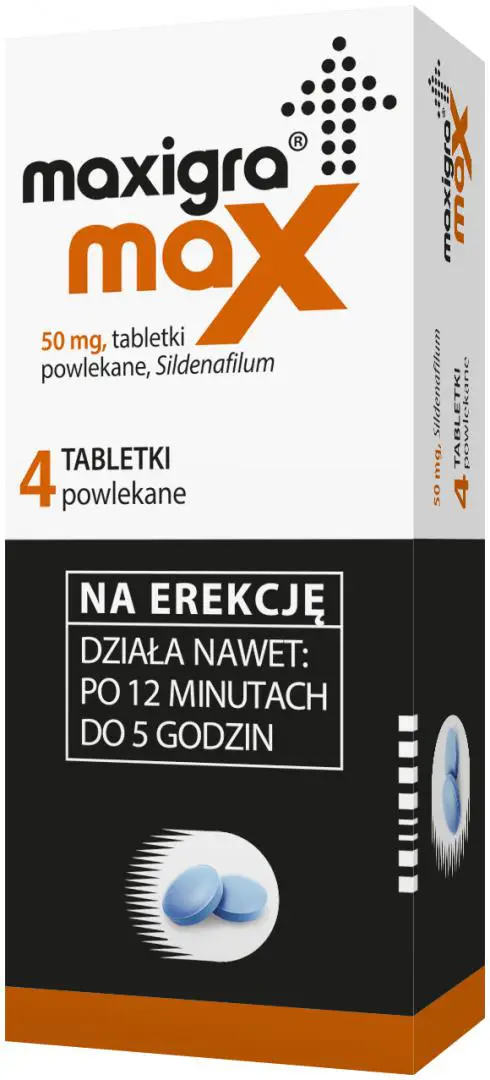 Maxigra Max 50 mg 4 tabletki - 1 - Apteka HIT