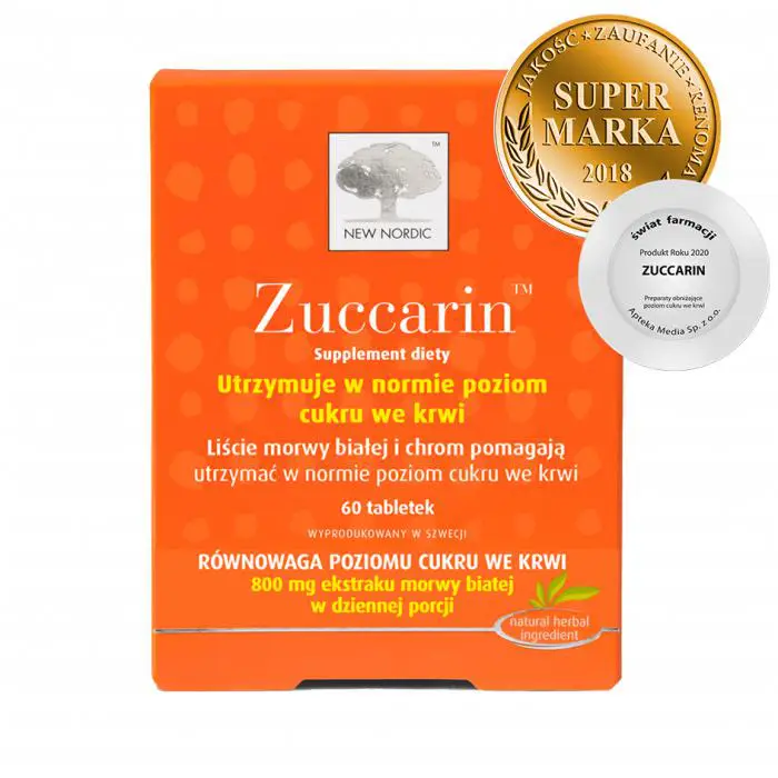 Zuccarin Utrzymuje w normie poziom cukru we krwi 60 tabletek - 1 - Apteka HIT