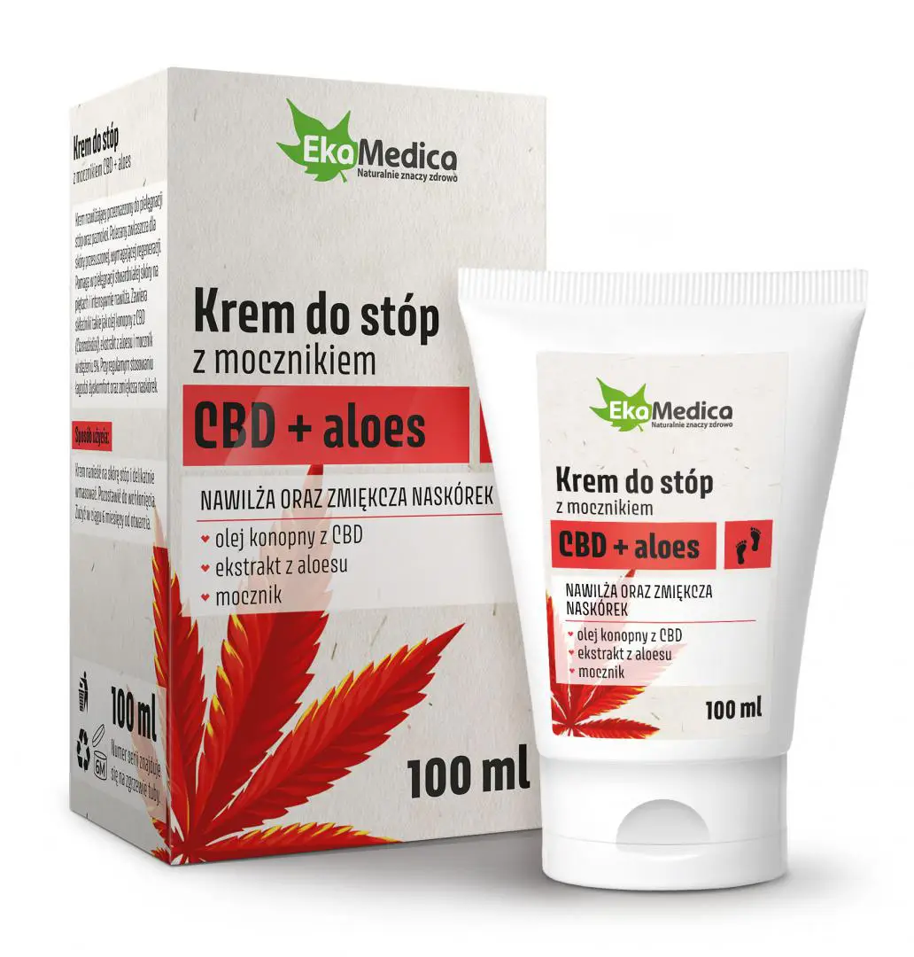 Krem do stóp z mocznikiem CBD + aloes 100 ml EkaMedica - 1 - Apteka HIT