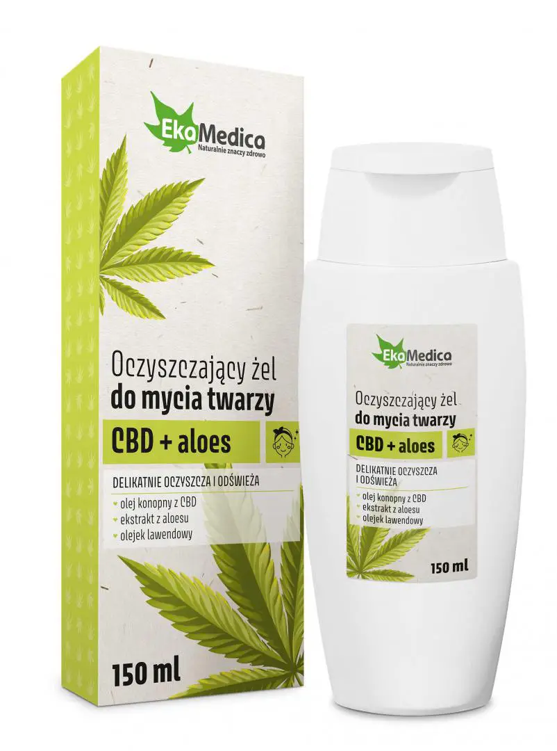 Oczyszczający żel do mycia twarzy CBD + aloes 150 ml EkaMedica - 1 - Apteka HIT