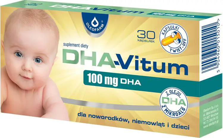 DHA-Vitum 100 mg DHA dla noworodków, niemowląt i dzieci 30 kapsułek twist-off - 1 - Apteka HIT