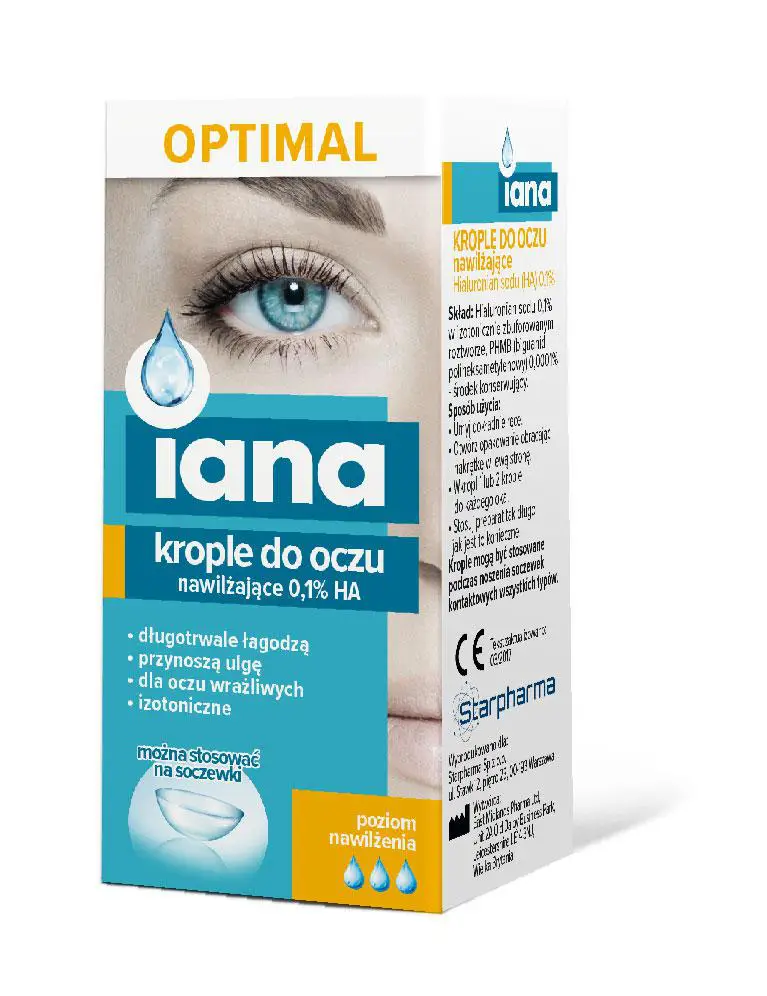 IANA Krople do oczu nawilżające 0,1% HA OPTIMAL10 ml - 1 - Apteka HIT