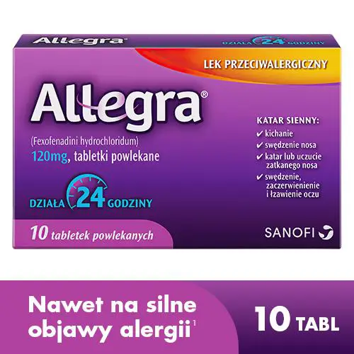 Allegra 120 mg 10 tabl. - 1 - Apteka HIT