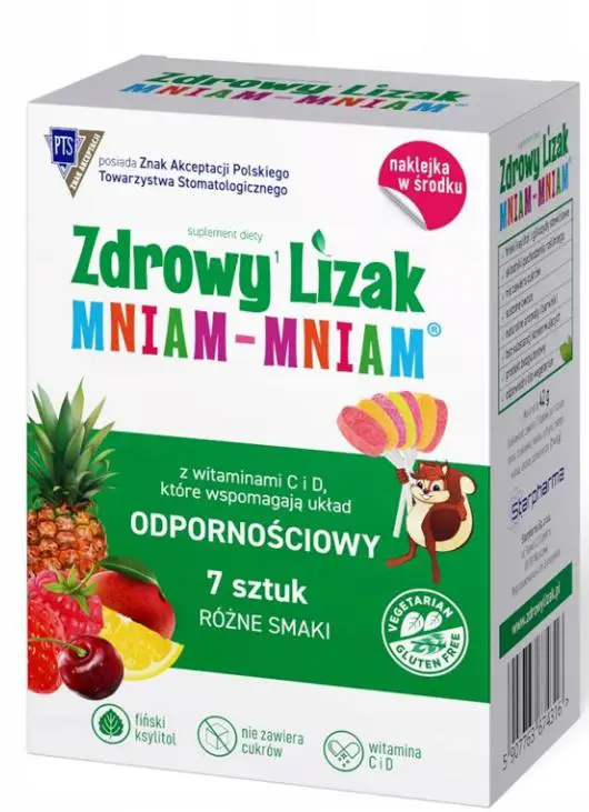 Zdrowy Lizak Mniam-Mniam 7 SZT (mix 7 smaków) ODPORNOŚCIOWY ! - 1 - Apteka HIT