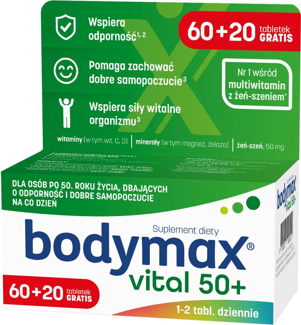 Bodymax Vital 50+ 60 tabletek + 20 tabletek - 1 - Apteka HIT