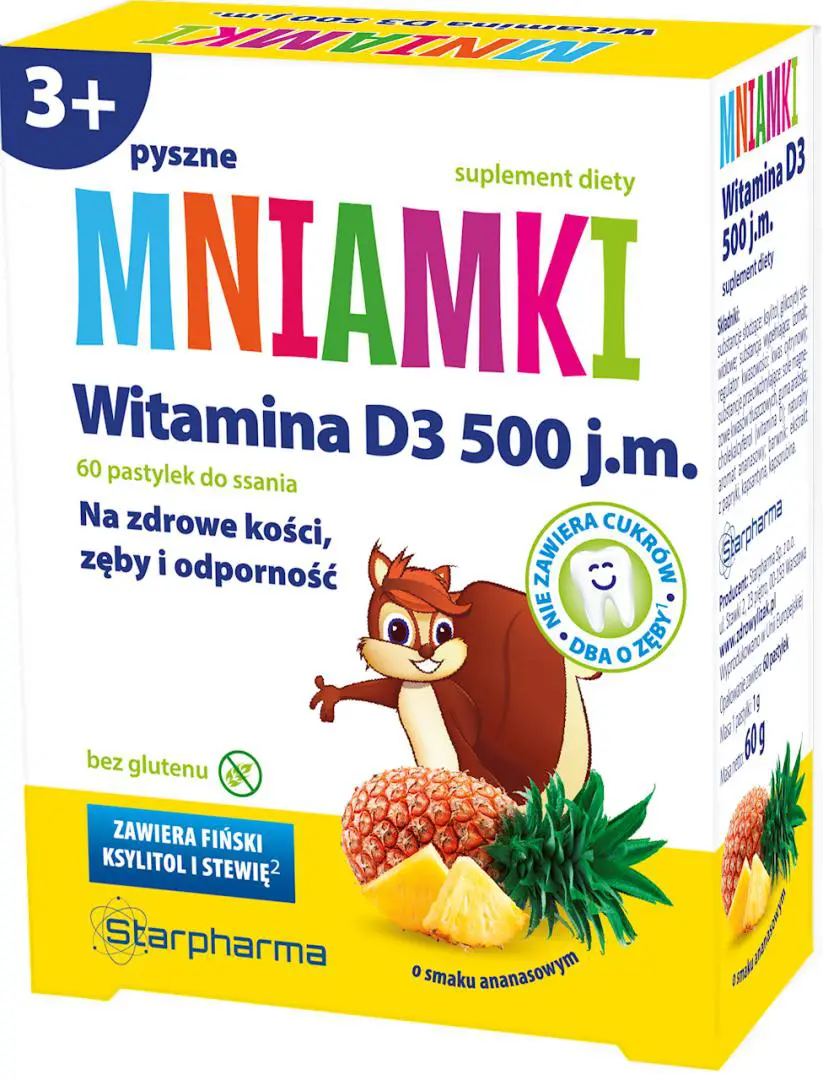 Mniamki Witamina D3 500 j.m. 60 pastylek - 1 - Apteka HIT