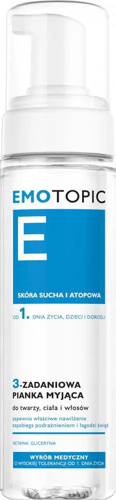 Pharmaceris E Emotopic 3-zadaniowa pianka myjąca do twarzy, ciała i włosów 200 ml - 1 - Apteka HIT