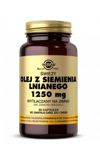 Solgar Olej z siemienia lnianego 1250mg 90 kaps. - 1 - Apteka HIT