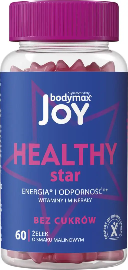 Bodymax Joy Healthy Star 60 żelek o smaku malinowym - 1 - Apteka HIT