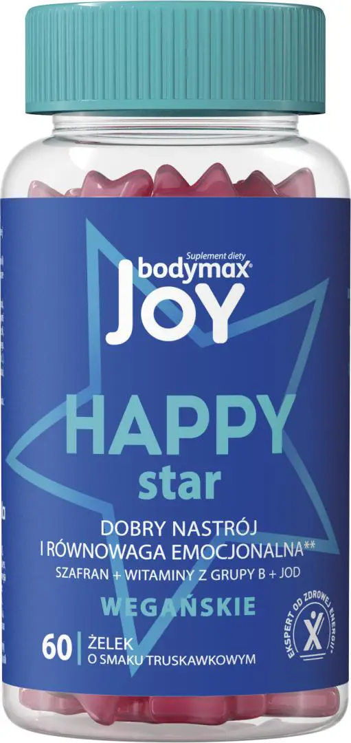 Bodymax Joy Happy Star 60 żelek o smaku truskawkowym - 1 - Apteka HIT