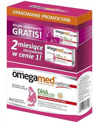 Omegamed Optima 30 tabletek + 30 kapsułek DWUPAK 60 tabletek + 60 kapsułek - 1 - Apteka HIT