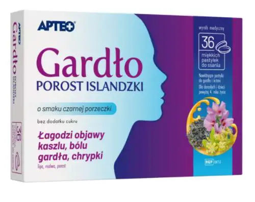 Gardło porost islandzki APTEO 36 pastylek - 1 - Apteka HIT