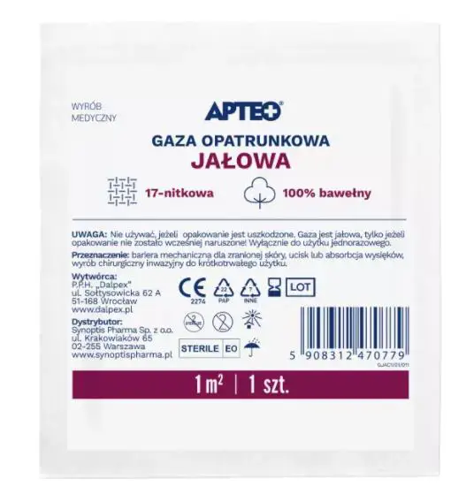 Gaza opatr. jałowa APTEO CARE 1m2 1 szt. - 1 - Apteka HIT