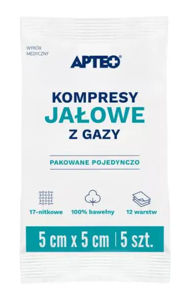 Kompresy jałowe 5 cm x 5 cm 5 szt APTEO CARE - 1 - Apteka HIT