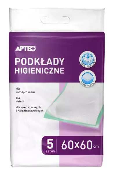 Podkłady higieniczne APTEO 60cm x 60cm 5 sztuk. - 1 - Apteka HIT