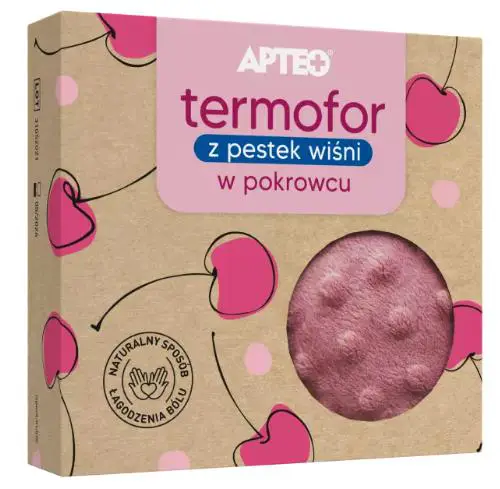 Termofor z pestek wiśni w pokrowcu (180g) APTEO różowy 1 sztuka - 1 - Apteka HIT