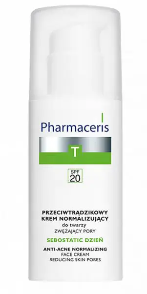 Pharmaceris T Sebostatic dzień przeciwtrądzikowy krem normalizujący zwężający pory SPF 20 50 ml - 1 - Apteka HIT