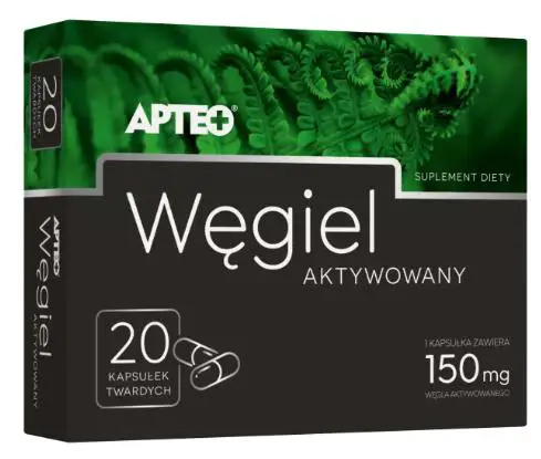 Węgiel aktywowany Apteo 20 kaps. - 1 - Apteka HIT