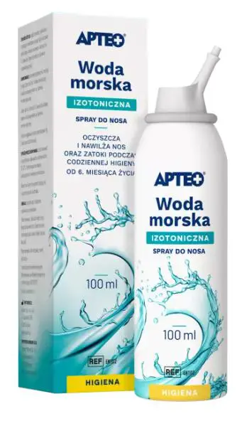 Woda morska Izotoniczna Apteo spray do nosa 100 ml - 1 - Apteka HIT